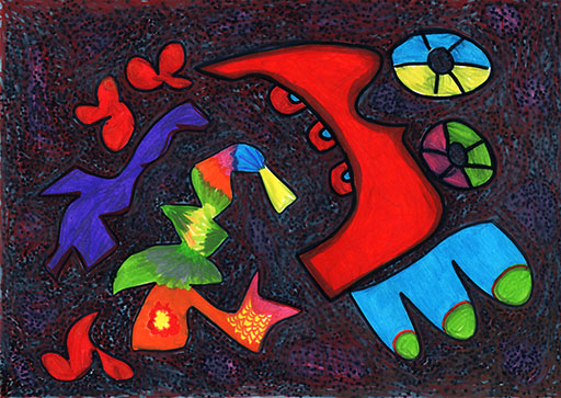Untitled, color marker on paper, 2013, overall view