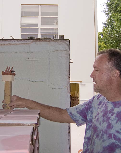 Bill Henke setting up pyrometric cones