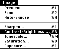 the Contrast and Brightness menu command