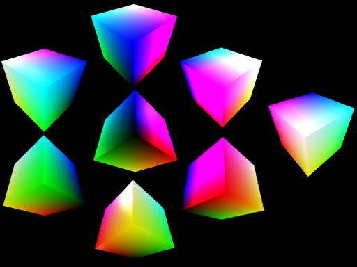 8 views of the color cube