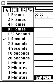 menu to adjust time scale
