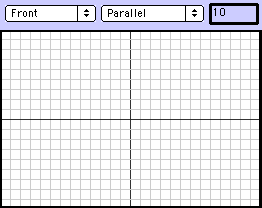 the Front viewport zoomed to 10, with grid