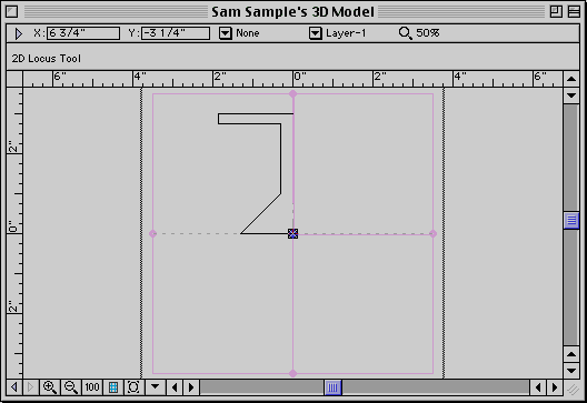 locus symbol at the bottom-right corner of the profile