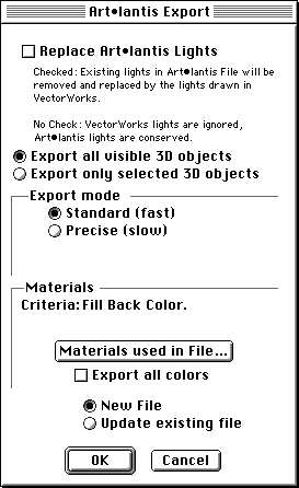 the 'Art*lantis Export' dialog