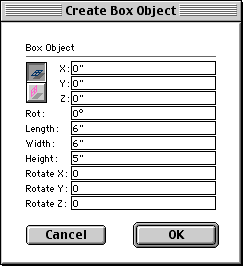 Create Box Object dialog