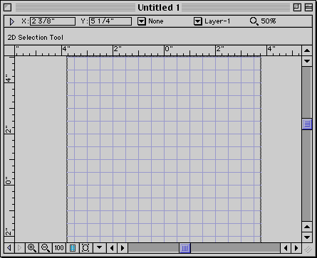 New, Untitled document window showing a grid pattern