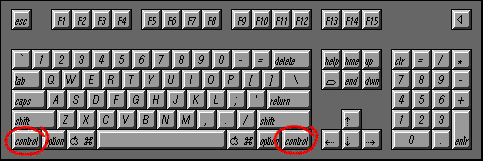 the Control key location, on either side of the spacebar