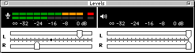 sound check in Levels palette