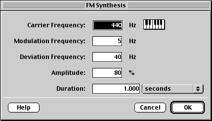 FM Synthesis dialog window