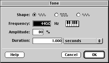 the 'Insert Tone' dialog window