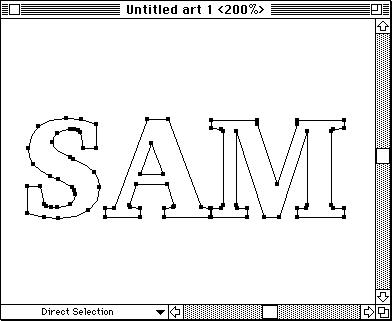 type outlines viewed in Artwork mode