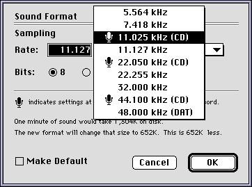 choosing a hardware-supported sampling rate