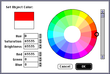 the color picker dialog box