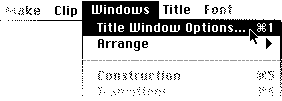 Title Window Options command