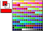 the color selection palette