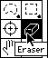 the Eraser tool in the Paint toolbox