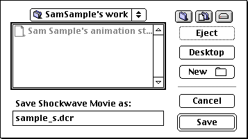 Save Shockwave file dialog